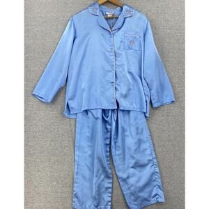 Vintage CW Classics Pajamas Womens Medium Set Blue PJs Loungewear Sleepwear
